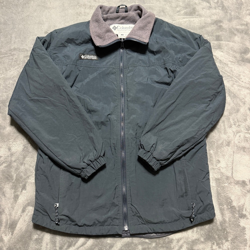 Columbia Vintage‎ Womens SZ Small Blue Gray Fleece Lined Full Zip Jacket Coat